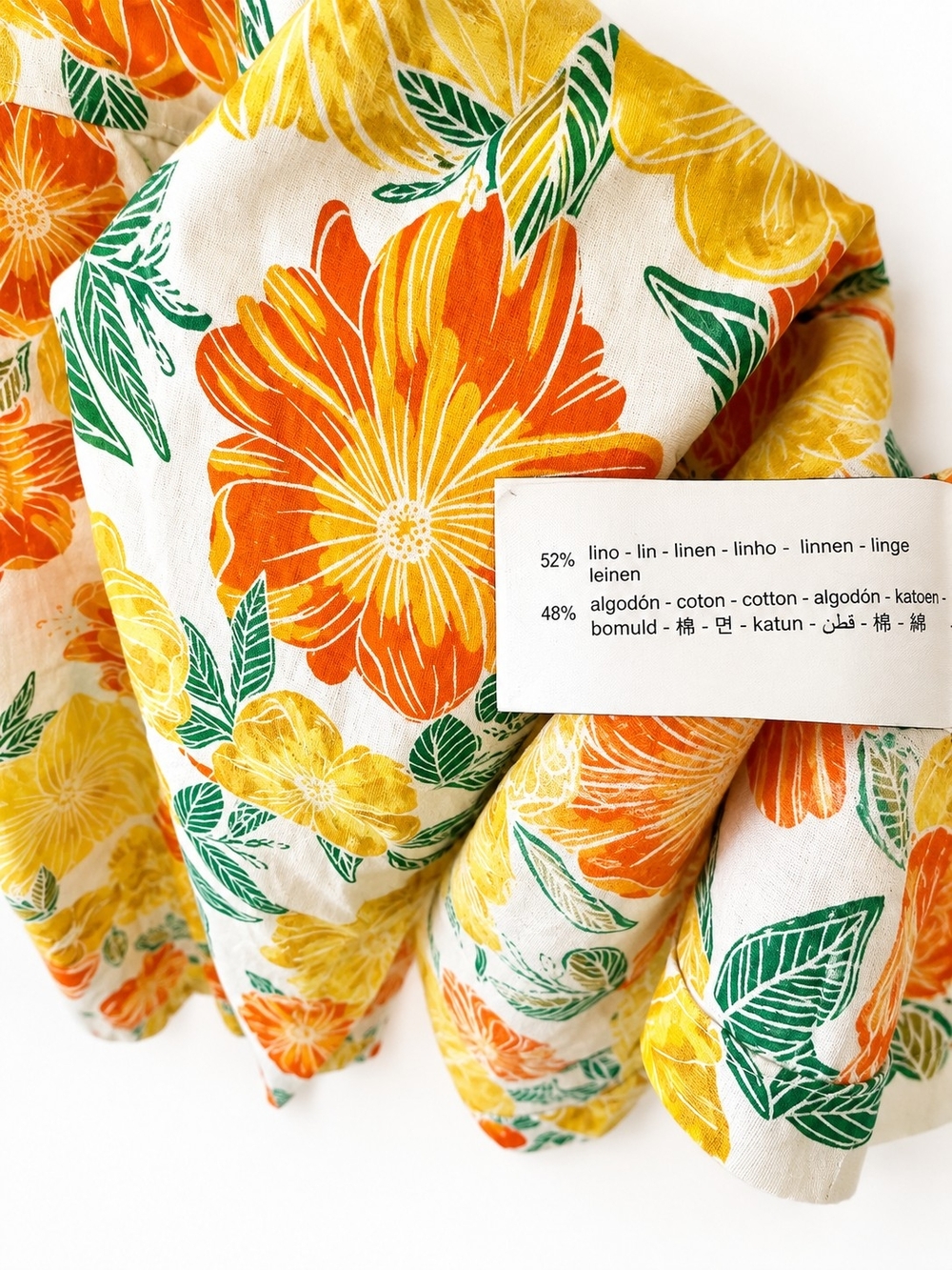 Zara Girls Floral Spaghetti-Strap Mid Dress in Yellow & Orange - Picture 4 of 4